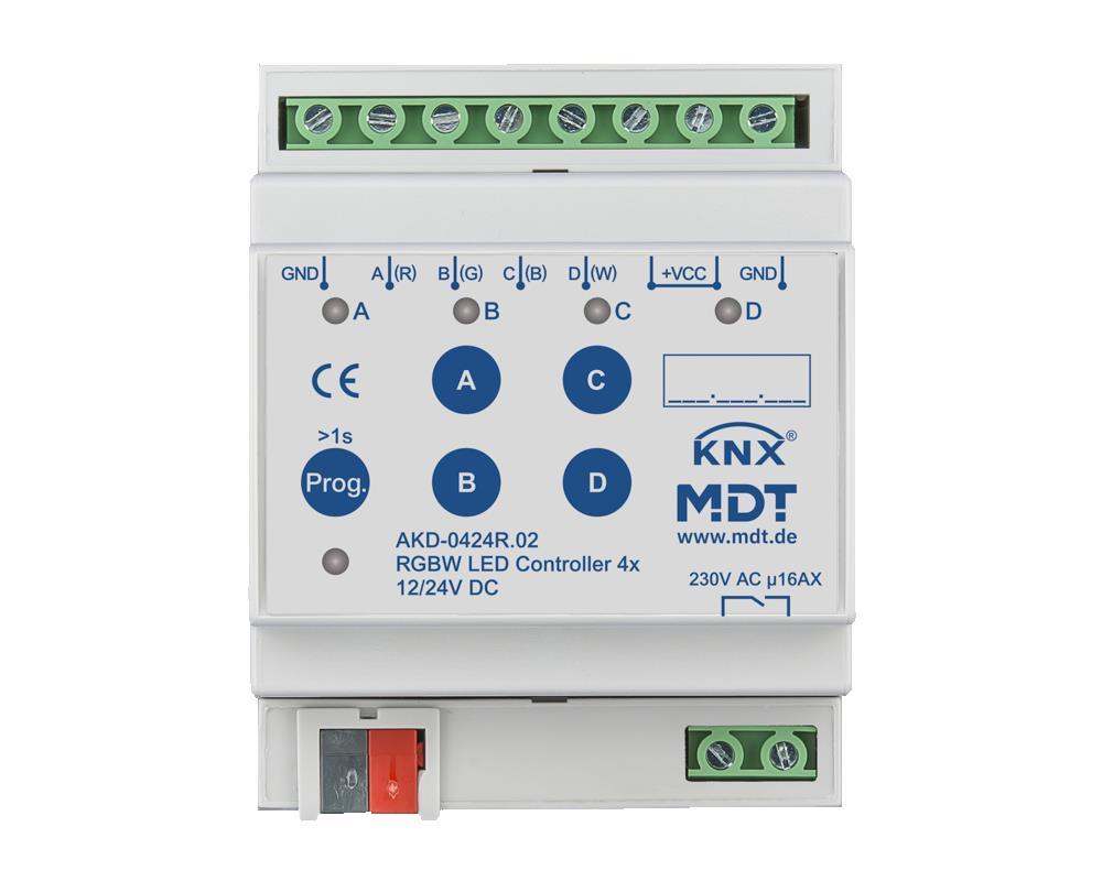 MDT AKD-0424R.02 - Contrôleur LED 4 canaux, 4/8 A, RGBW, 4SU MDRC