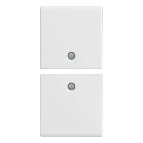 VIM 14751 - 2 demi-buttons gamme Plana 1M sans symbole personnalisé blanc