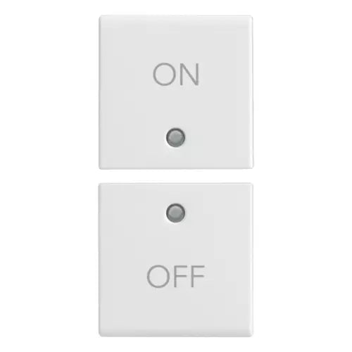 VIM 14751.1 - 2 demi-buttons gamme Plana 1M sans symbole personnalisé blanc