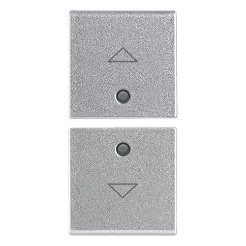 VIM 14751.2.SL - 2 demi-buttons gamme Plana 1M symboles flèches argent
