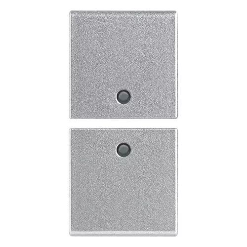 VIM 14751.SL - 2 demi-buttons gamme Plana 1M sans symbole personnalisé Argent