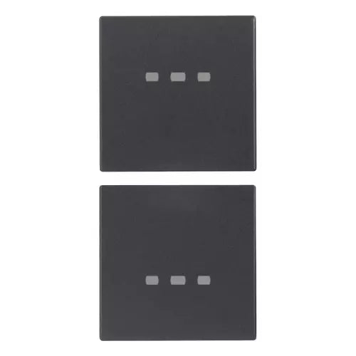 VIM 20751 - 2 demi-buttons gamme Eikon 1M sans symbole personnalisé gris