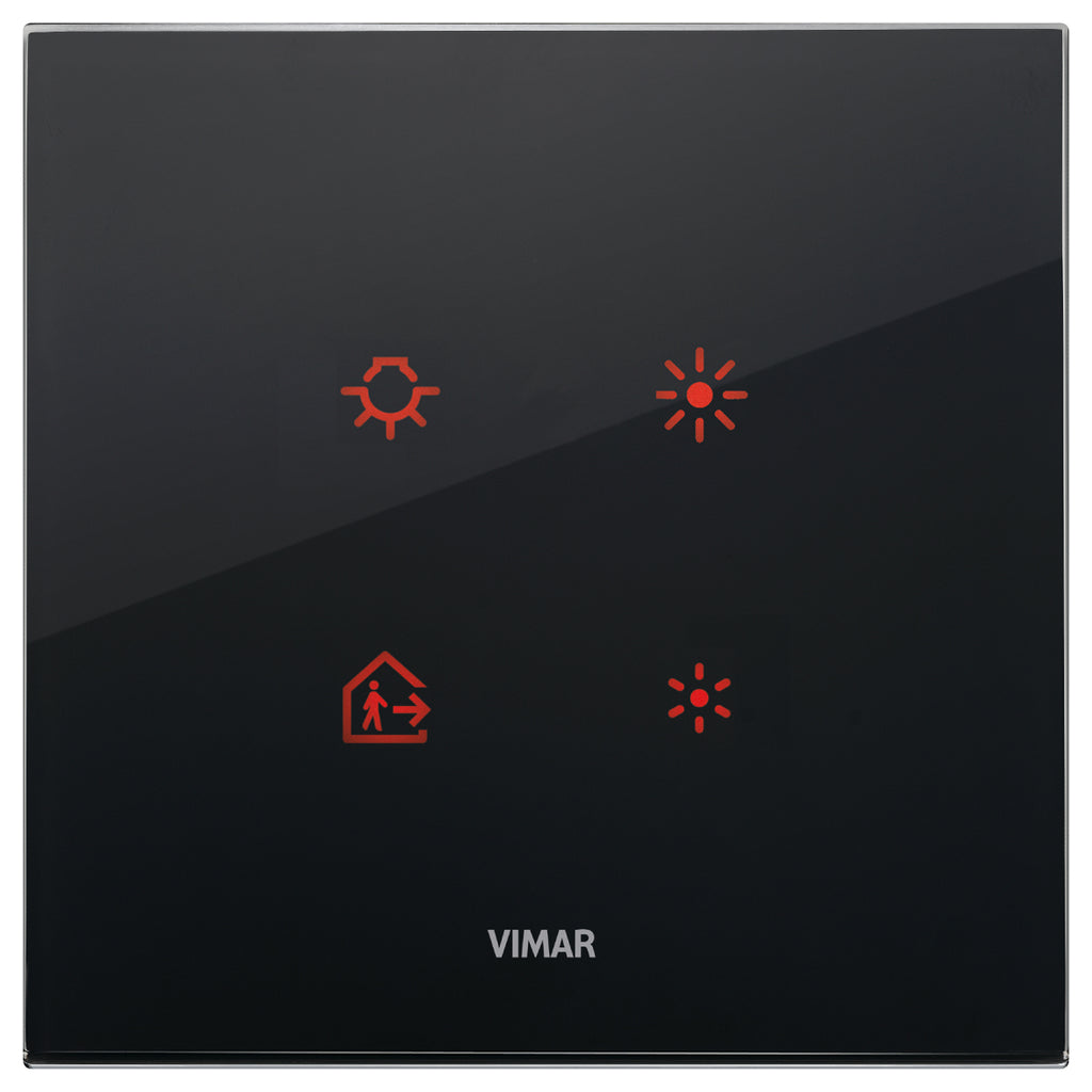 VIM 21662.76 - Plaque 2 modules verre Eikon Tactil Cristal Diamant Noir