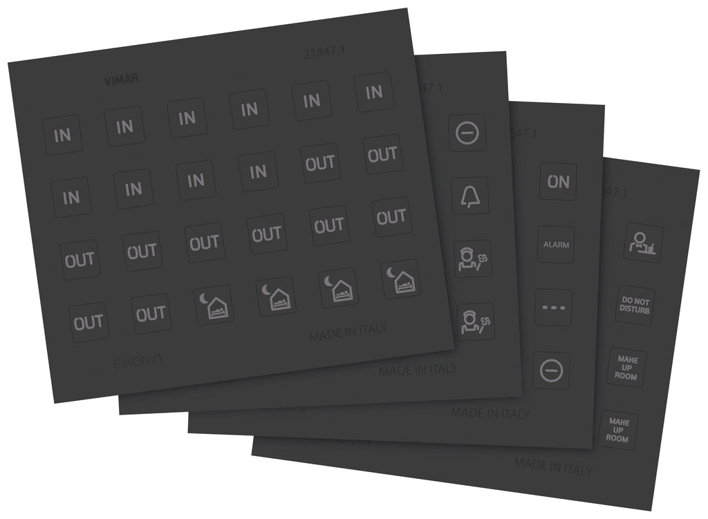 VIM 21847.1 - Etiquettes symboles pour fonctions in/out et chambres d'hôtels Eikon Tactil
