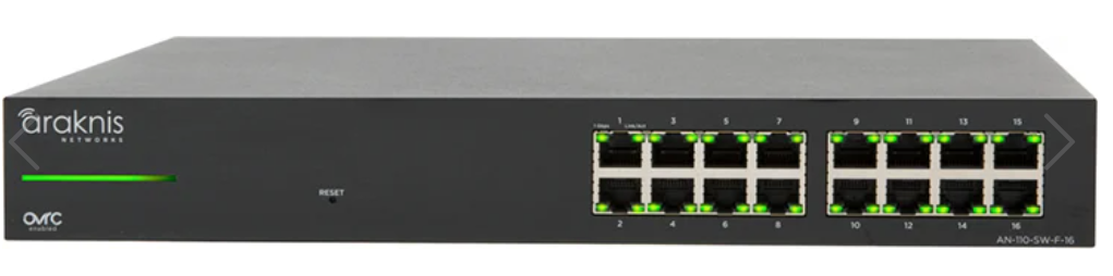 ARA AN-110-SW-F-16 - Araknis Networks® 110 Series Unmanaged+ Gigabit Switch | 16 Ports