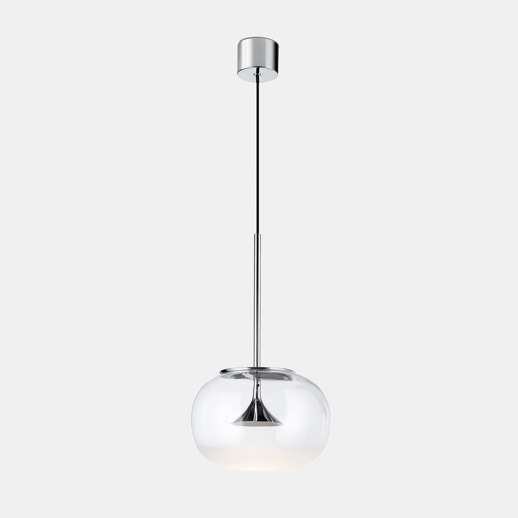 Suspension Alive Single with glass difusor LED 6.9W Blanc chaud - 2 700 K ON-OFF Chrome 454lm