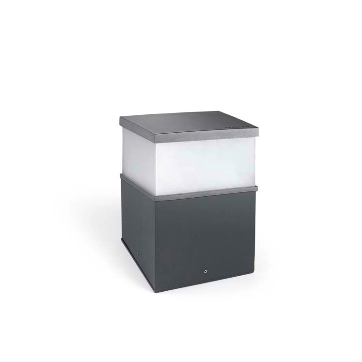 Balise IP65 Cubik LED 201mm LED 15W Blanc chaud - 3 000 K ON-OFF Gris urbain 833lm