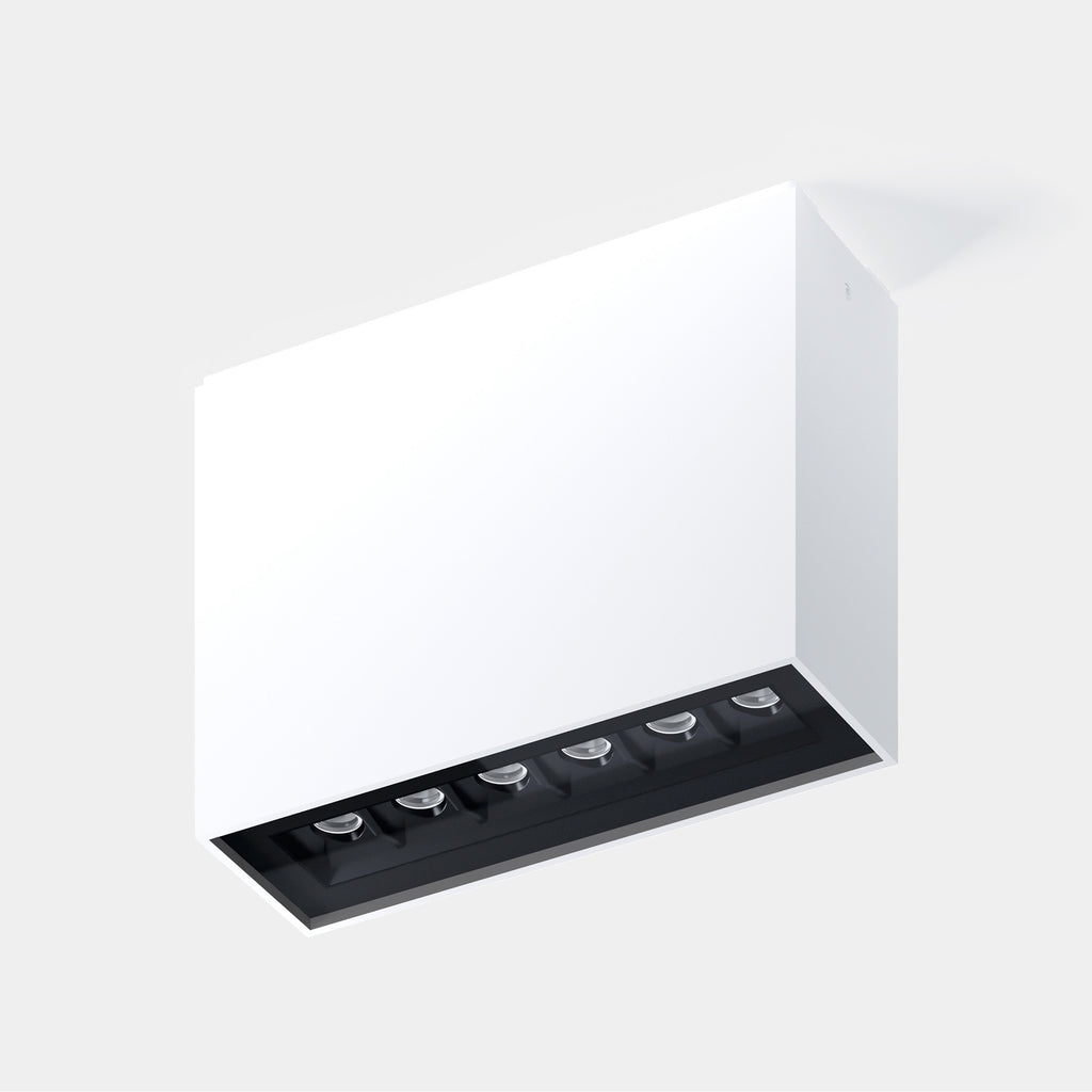 Plafonnier Bento Surface 6 LEDS IP66 12.2W Blanc chaud - 3 000 K CRI 90 ON-OFF Noir IP66 1205lm