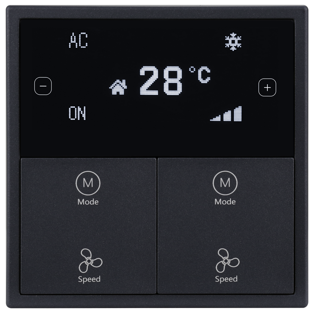 HDL-M/PTOL6.1-ag Thermostat OLED de la série Tile gris cendré