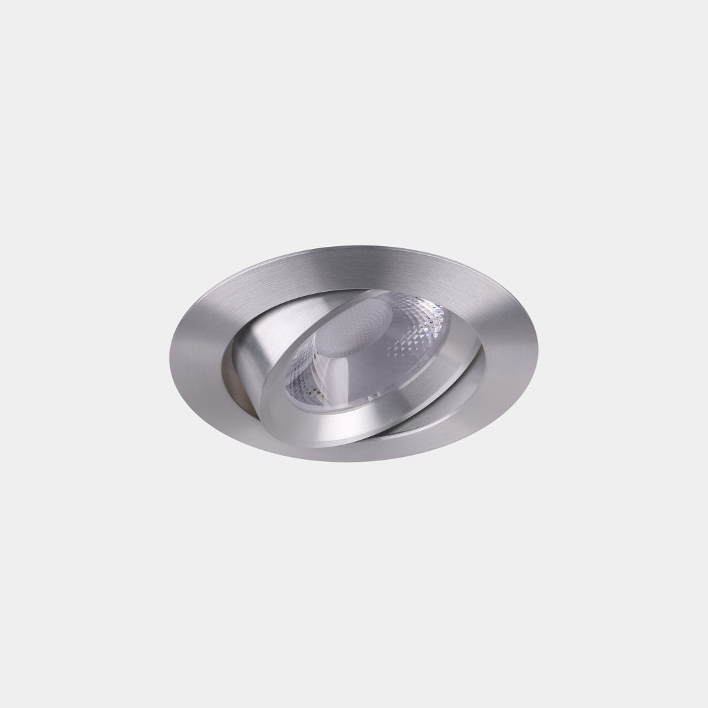 Downlight Play Flat Round Adjustable Aluminium satiné IP23