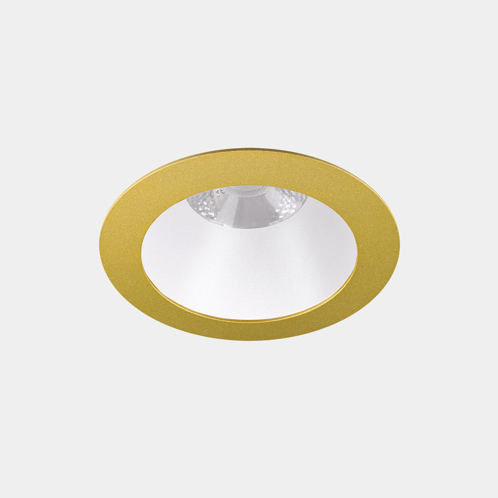 Downlight Play Deco Symmetrical Round Fixed 17.7W Blanc chaud - 3 000 K CRI 90 33.6º DALI-2 Or/Blanc IP54 1554lm