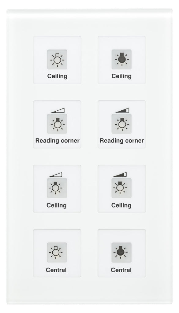 MDT BE-GT08W.01 - Glass Push Button Plus 8-fold, White