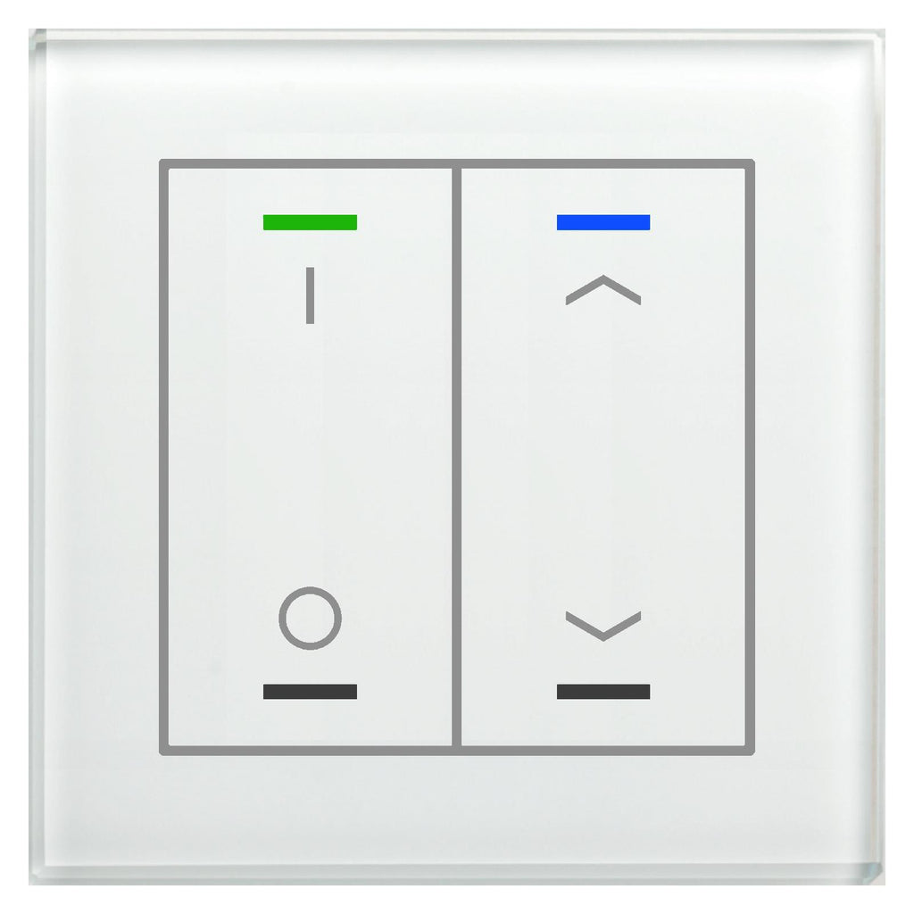 MDT BE-GTL2TW.D1 - Glass Push Button II Lite 2-fold, RGBW, switch and blinds, with temperature sensor, White