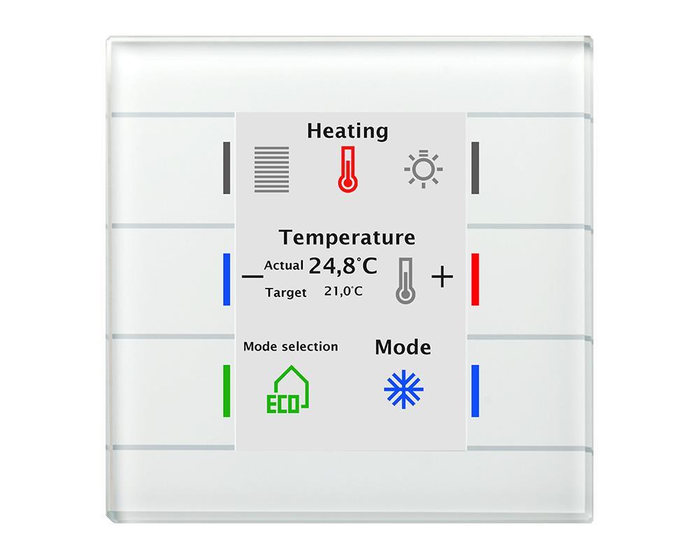 MDT BE-GT2TW.02 - Glass Push Button II Smart with temperature sensor, White