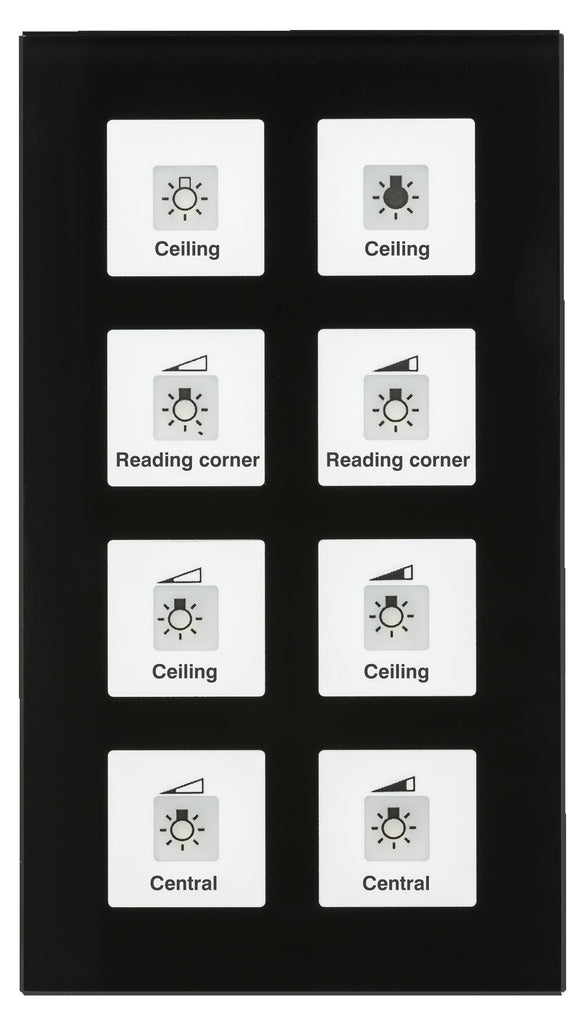 MDT BE-GT08S.01 - Glass Push Button Plus 8-fold, Black