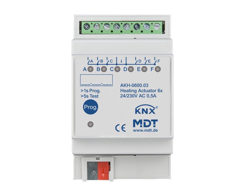 MDT AKH-0600.03 - Actionneur de chauffage sextuple, 3SU MDRC, 24-230 V AC