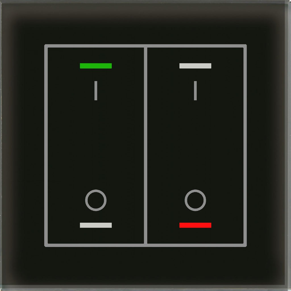 MDT BE-GTL2TS.B1 - Glass Push Button II Lite 2-fold, RGBW, switch, with temperature sensor, Black
