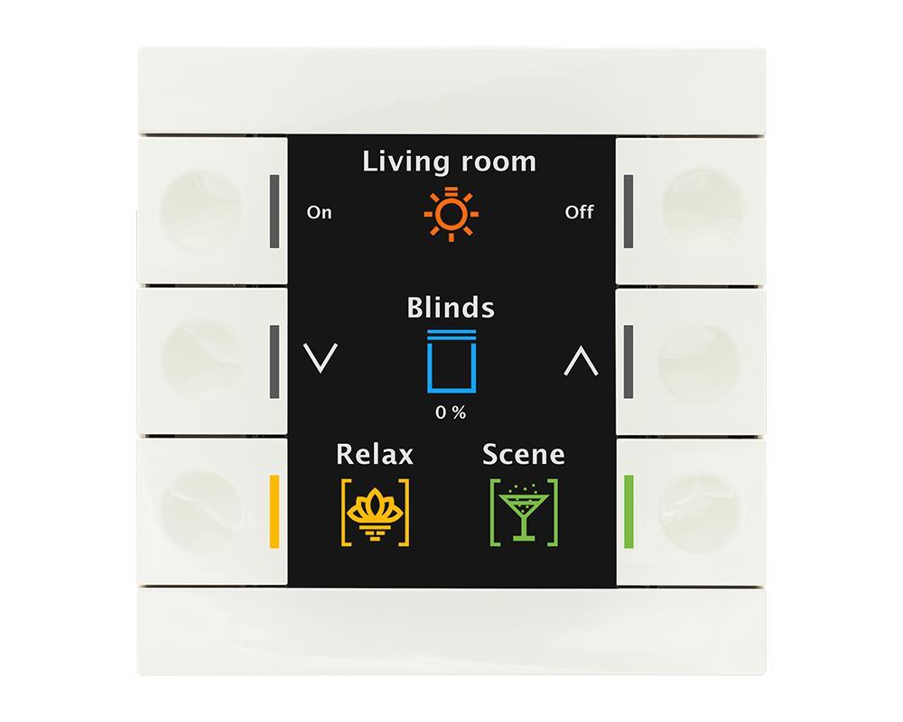 MDT BE-TAS86T.02 - Push Button Smart 86 with colour display and temperature sensor, White glossy finish
