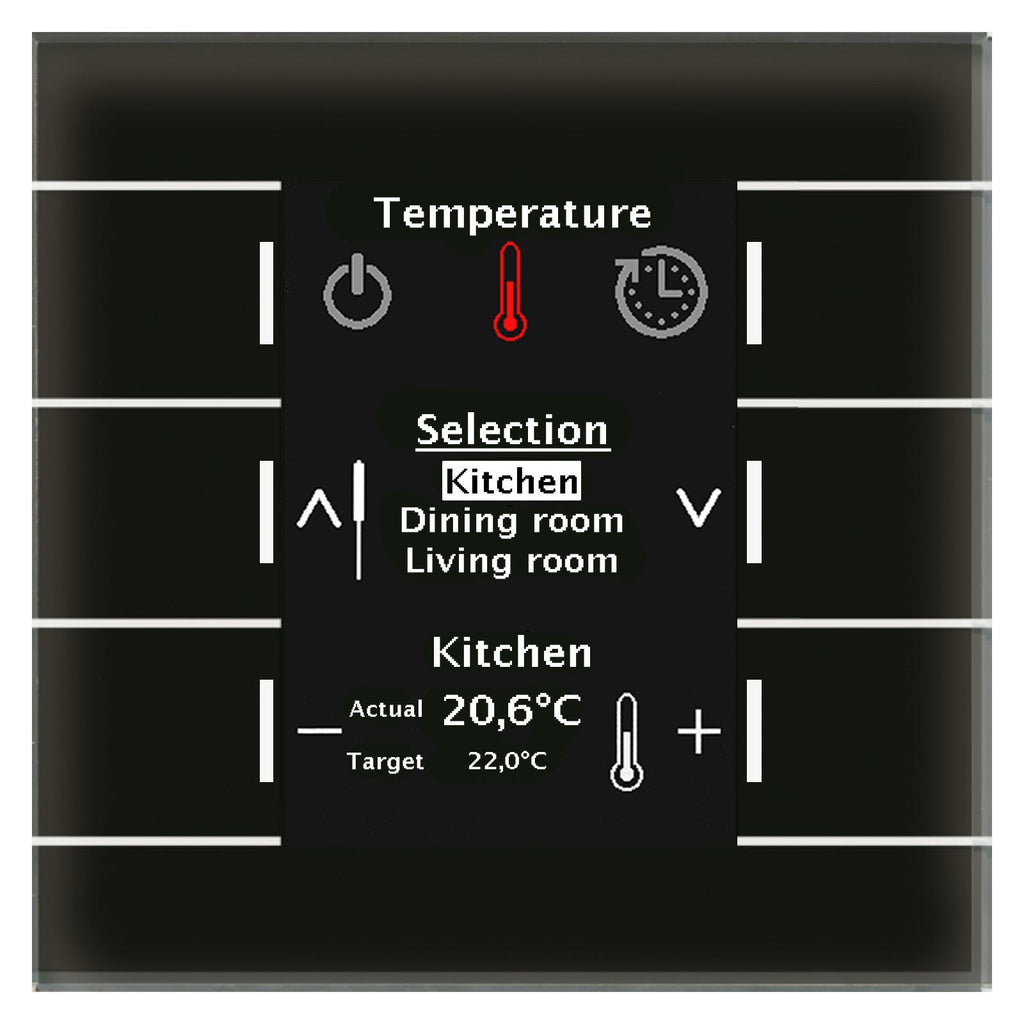 MDT BE-GBZS.01 - Glass Central Operation Unit Smart with colour display, Black