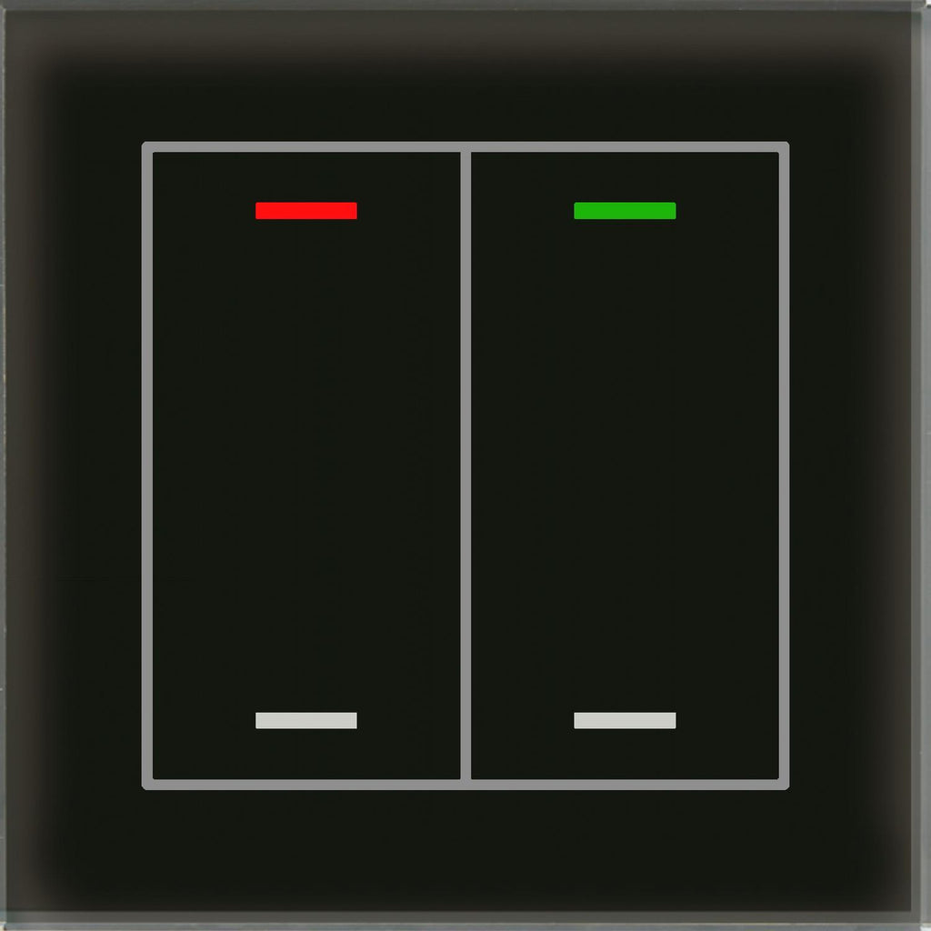 MDT BE-GTL20S.01 - Glass Push Button II Lite 2-fold, RGBW, neutral, Black