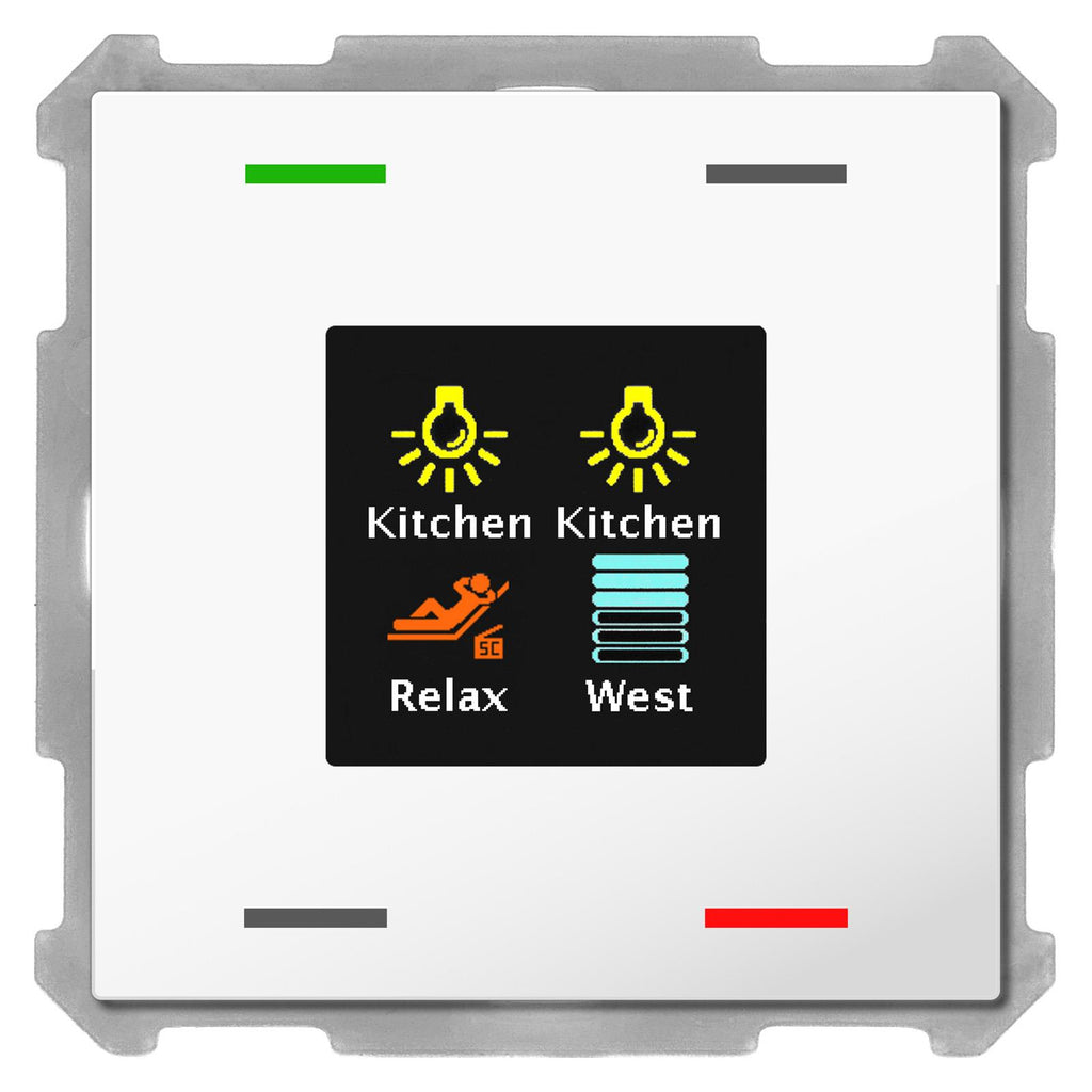 MDT BE-TAS6304.01 - Push Button Smart 63 4-fold with colour display, studio white glossy finish
