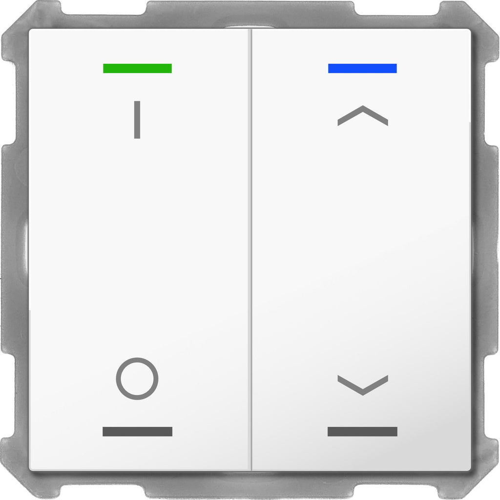 MDT BE-TAL6302.D1 - Push Button Lite 63 2-fold, RGBW, switch and blinds, studio white glossy finish