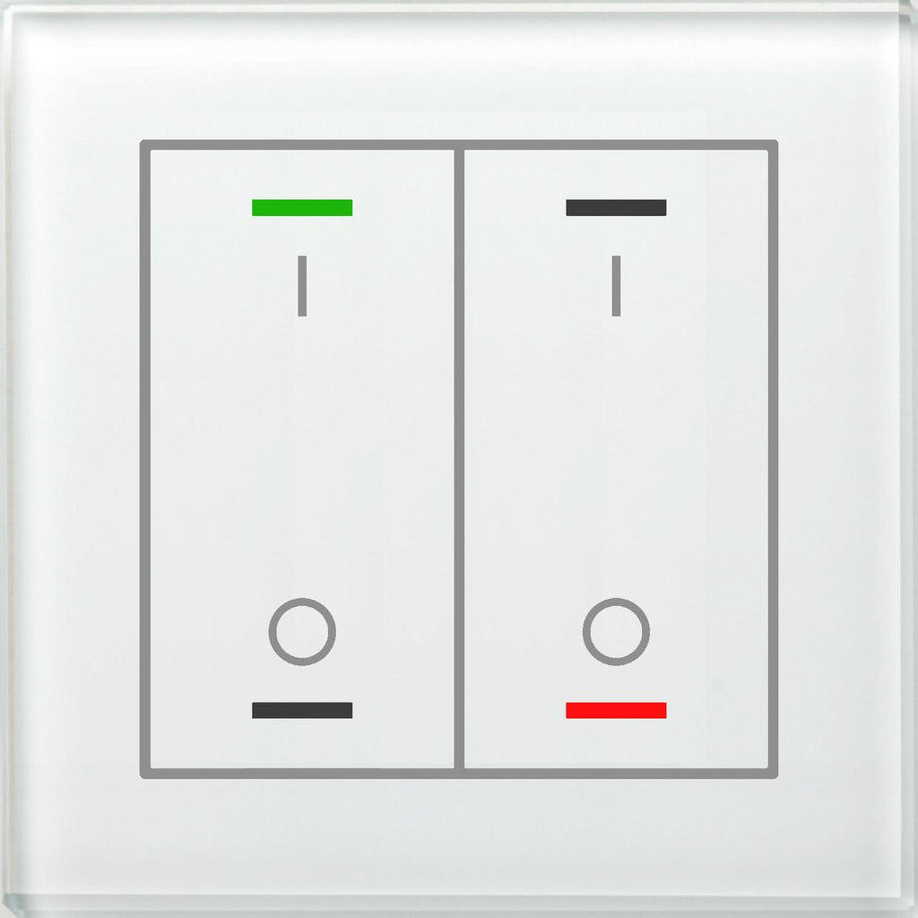 MDT BE-GTL2TW.B1 - Glass Push Button II Lite 2-fold, RGBW, switch, with temperature sensor, White