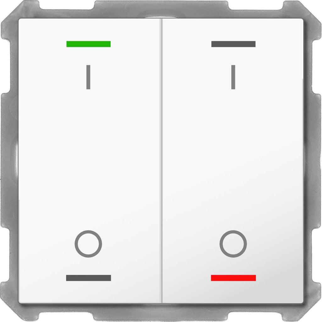 MDT BE-TAL63T2.B1 - Push Button Lite 63 2-fold, RGBW, switch, with temperature sensor, studio white glossy finish