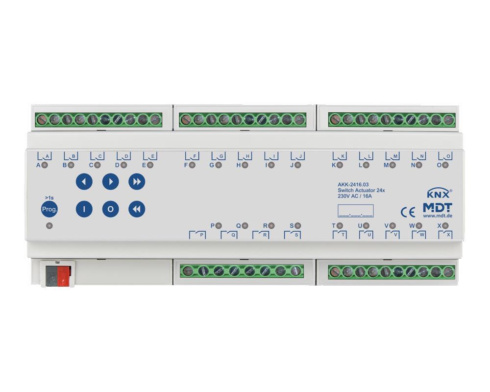 MDT AKK-2416.03 - Actionneur de commutation 24 fois, 12SU MDRC, 16 A, 230 V AC, compact, 70 µF, 10 ECG