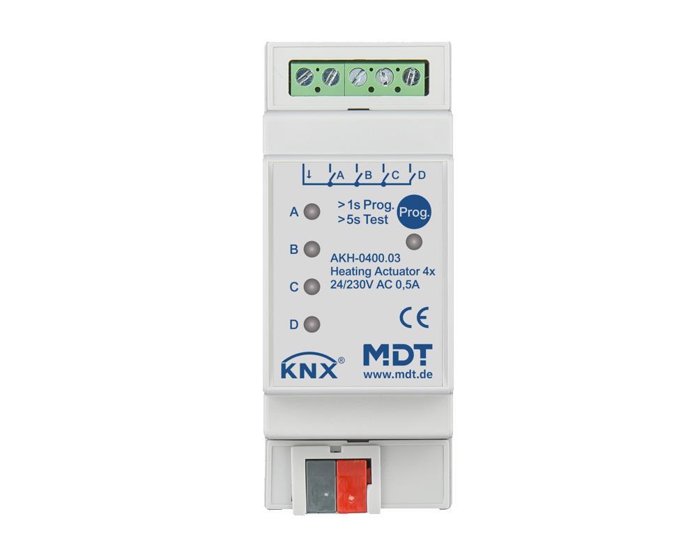 MDT AKH-0600.03 - Actionneur de chauffage quadruple, 2SU MDRC, 24-230 V AC