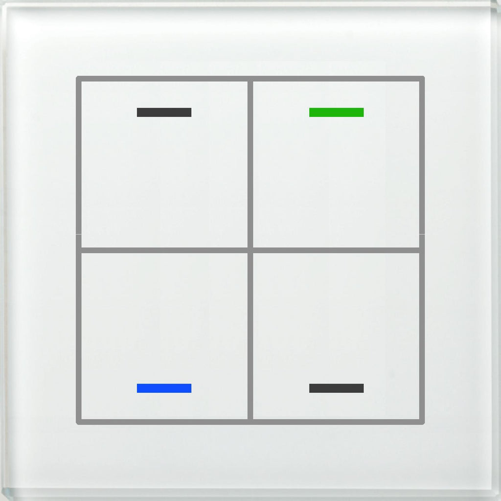 MDT BE-GTL40W.01 - Glass Push Button II Lite 4-fold, RGBW, neutral, White