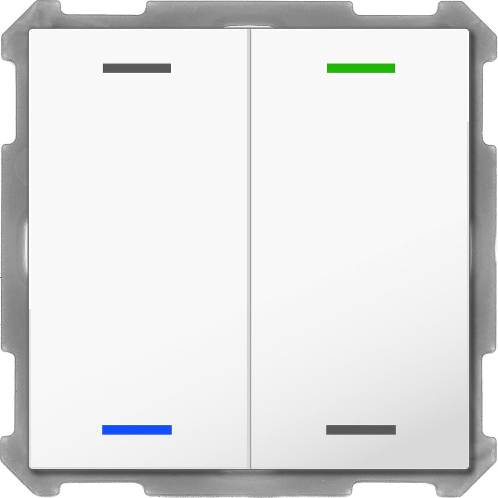 MDT BE-TAL6302.01 - Push Button Lite 63 2-fold, RGBW, neutral, studio white glossy finish