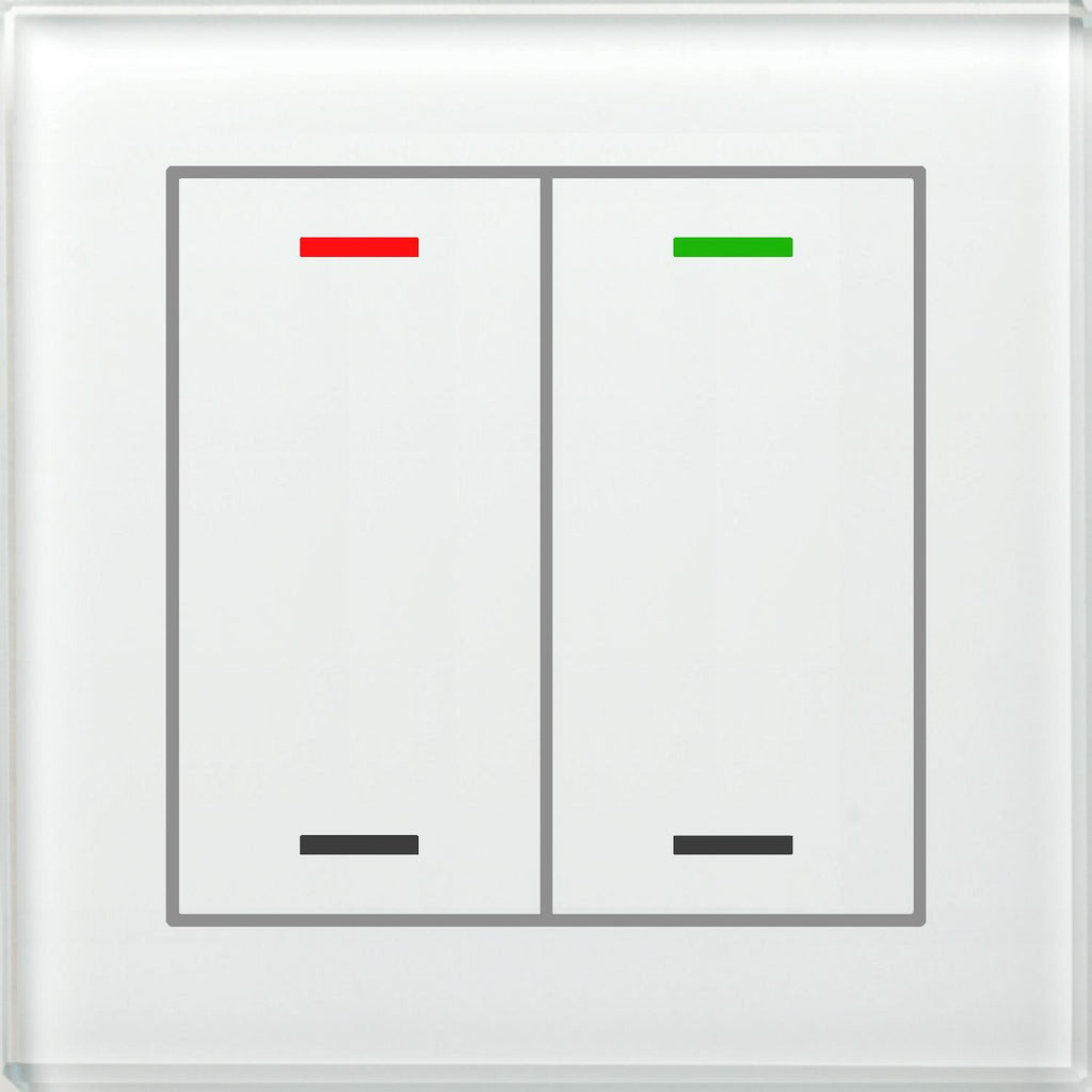 MDT BE-GTL20W.01 - Glass Push Button II Lite 2-fold, RGBW, neutral, White