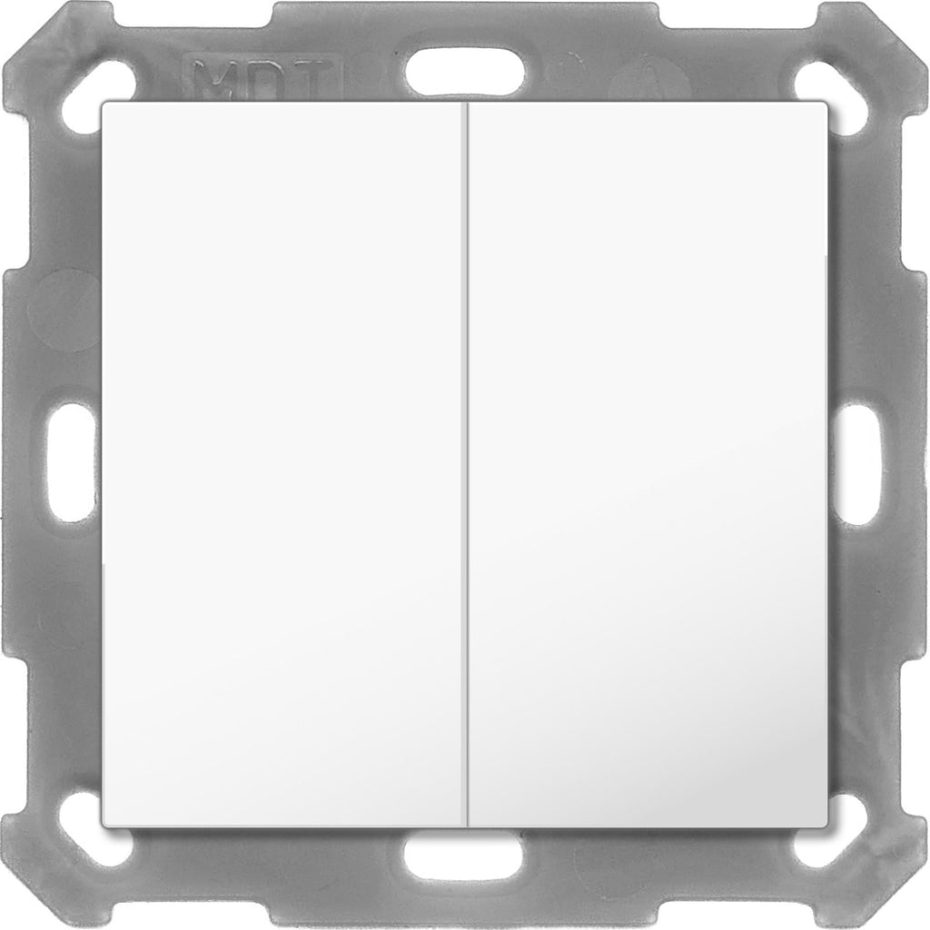 MDT BE-TAL55B2.01 - Push Button Lite 55 Basic 2-fold, neutral, White glossy finish