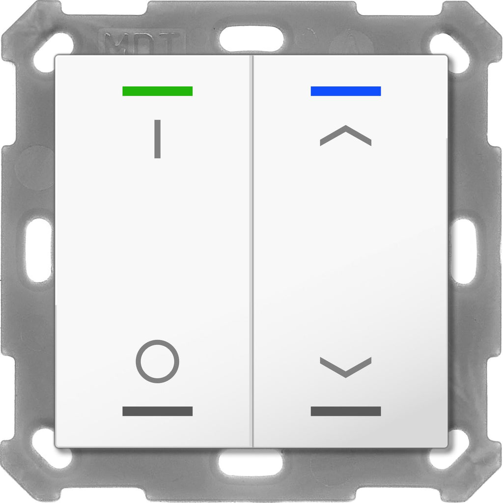 MDT BE-TAL5502.D1 - Push Button Lite 55 2-fold, RGBW, switch and blinds, White glossy finish