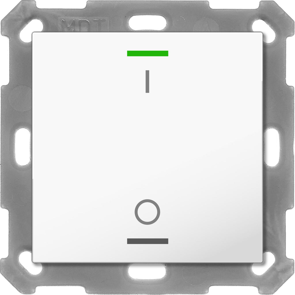 MDT BE-TAL55T1.B1 - Push Button Lite 55 1-fold, RGBW, switch, with temperature sensor, White glossy finish