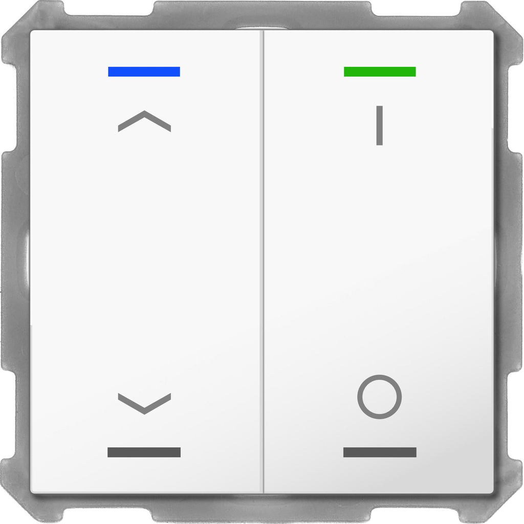 MDT BE-TAL63T2.C1 - Push Button Lite 63 2-fold, RGBW, blinds and switch, with temperature sensor, studio white glossy finish