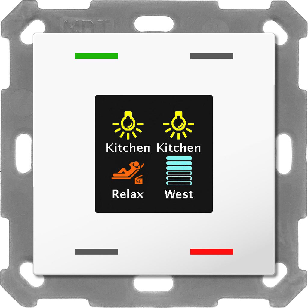 MDT BE-TAS55T4.01 - Push Button Smart 55 4-fold with colour display and T-/H-sensor, White glossy finish