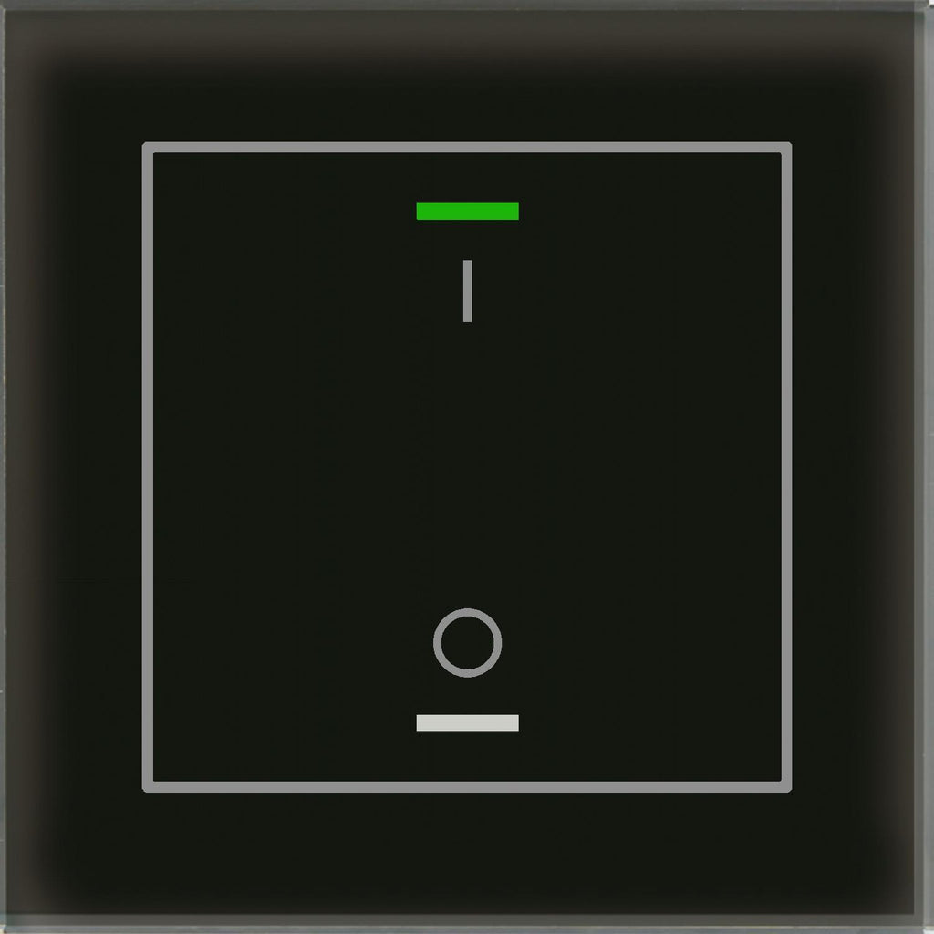 MDT BE-GTL1TS.B1 - Glass Push Button II Lite 1-fold, RGBW, switch, with temperature sensor, Black