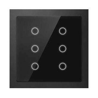 GVS CHTB-06_01.2.21 - Commande tactile KNX 6 boutons noir (slim)