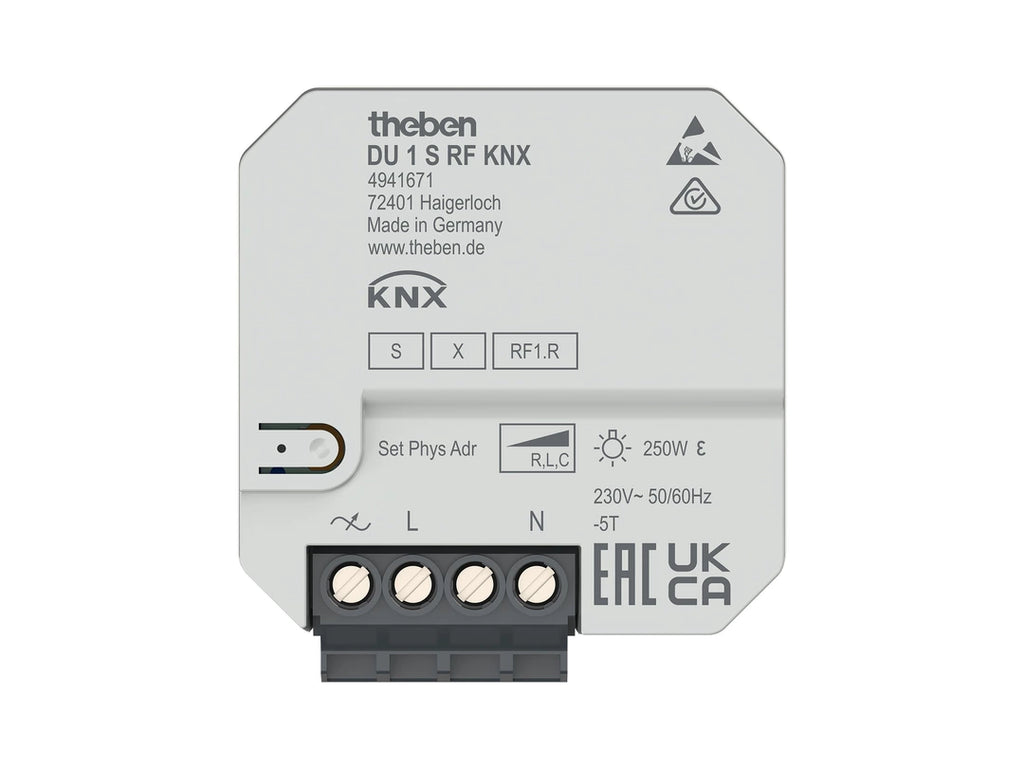 THE 4941671 Actionneur de variation radio encastré à 1 X 250 W, KNX RF DU 1 S RF KNX